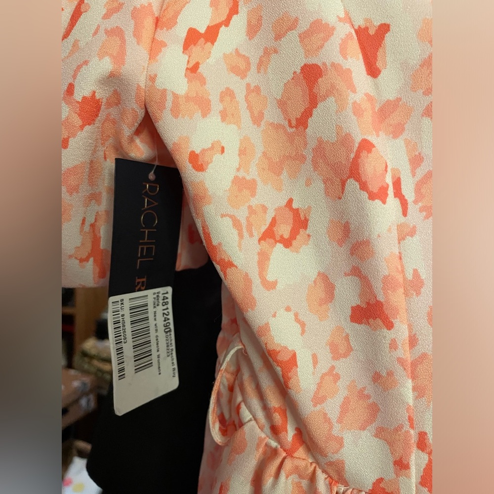 NWT Rachel Coral Floral Mini Dress - Picture 5 of 10